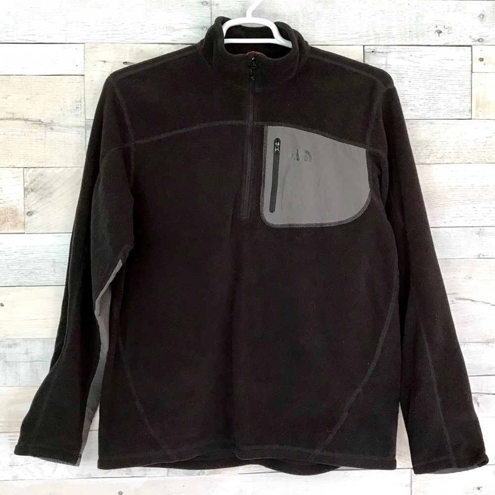 The North Face Black Fleece Quarter Zip Pullover Jacket Coat Large